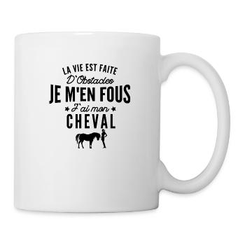 je m en fous j ai mon cheval / humour cheval - Mug blanc - blanc - Droite