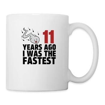Il y a 11 ans, j’étais le plus rapide - Mug blanc - blanc - Droite