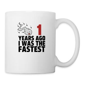 Il y a 1 ans, j’étais le plus rapide - Mug blanc - blanc - Droite