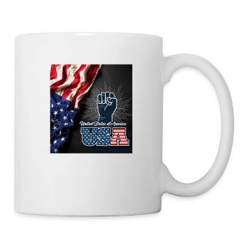 USA, Sterne und Gürtel - Tasse - Weiß - Rechts