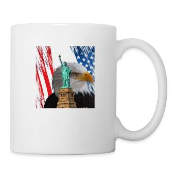 USA, Freiheitsstatue und Adler. - Tasse - Weiß - Rechts