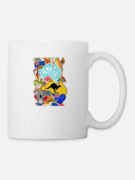 Australien, Känguru. - Tasse - Weiß
