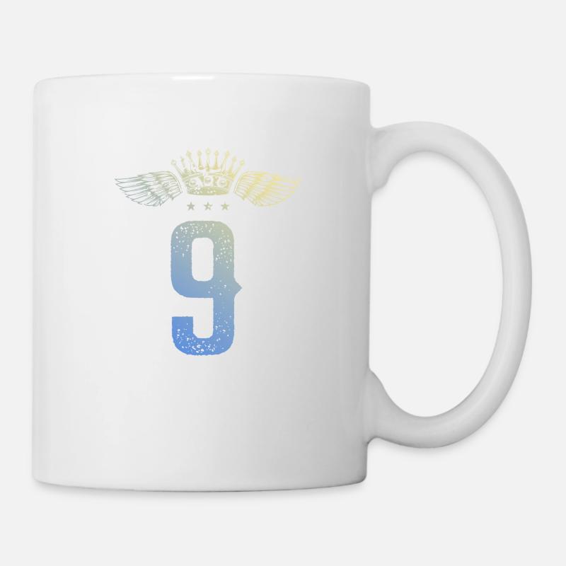 9 Zahl Krone - Tasse - Weiß