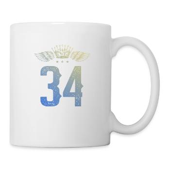 34 Zahl Krone - Tasse - Weiß - Rechts