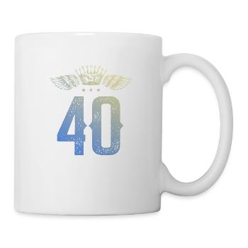 40 Zahl Krone - Tasse - Weiß - Rechts