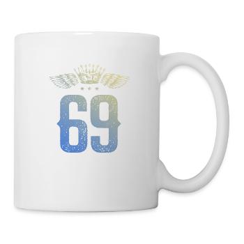 69 Zahl Krone - Tasse - Weiß - Rechts