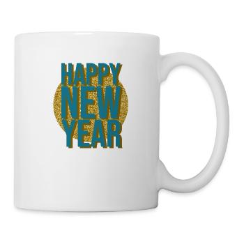 Réveillon du Nouvel An Paillettes Nouvel An Cadeau de bonne année - Mug blanc - blanc - Droite