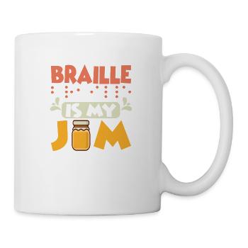 Braille Is My Jam Braille Dots Impaired Blindness - Mug - white - Right