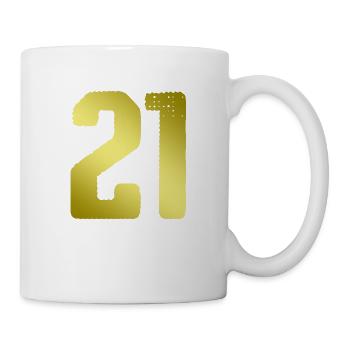 21 Maillot numéro - Mug blanc - blanc - Droite