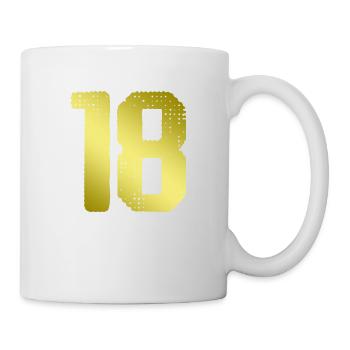 18 Zahl Trikot - Tasse - Weiß - Rechts