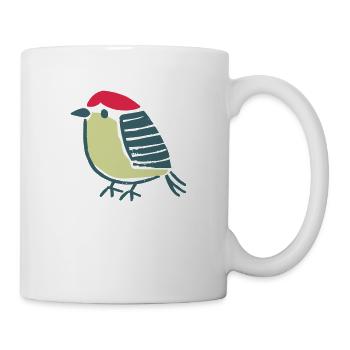 Vogel Amsel Drossel Fink Star - Tasse - Weiß - Rechts