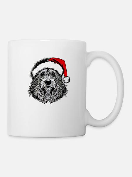 Weihnachten Hund süß lustig Hunde Tier Welpe 16 - Tasse - Weiß
