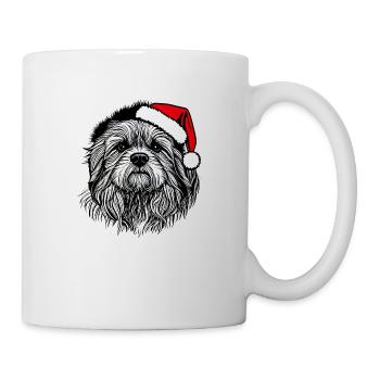 Weihnachten Hund süß lustig Hunde Tier Welpe 2 - Tasse - Weiß - Rechts