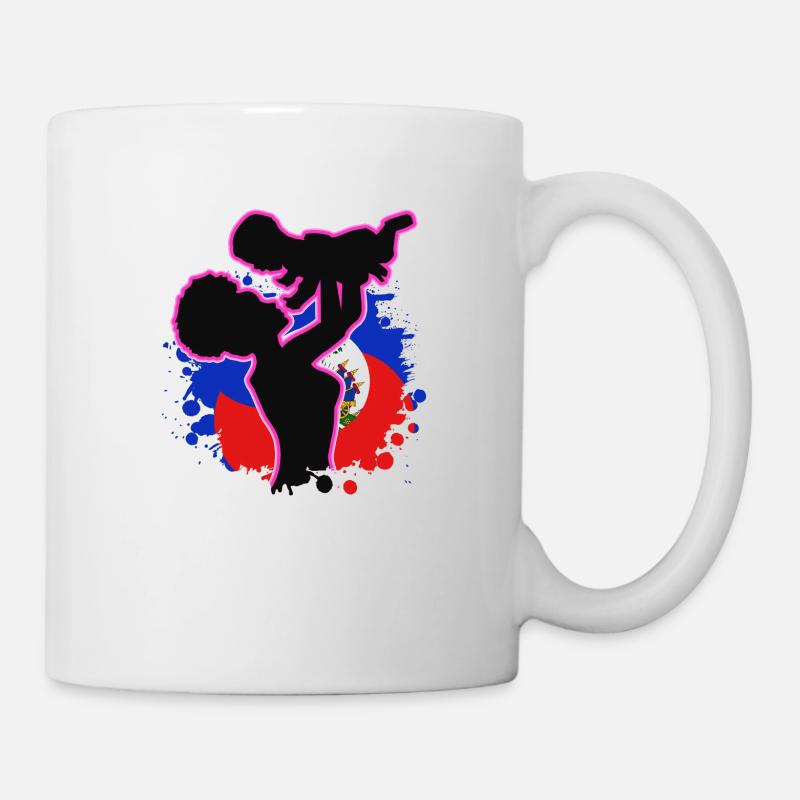Haïti Drapeau Haïtien Mère Enfant I Cadeau - Mug blanc - blanc