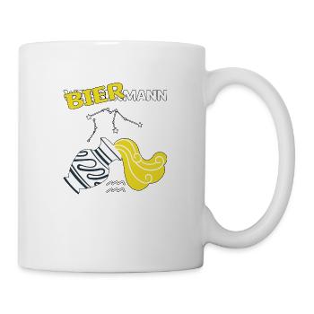 Sternzeichen Wassermann Aquarius Bier Geschenk - Tasse - Weiß - Rechts