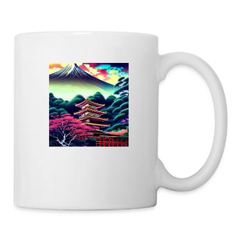 Japanese Anime Style Image in Ukiyo-e Style - Mug - white - Right