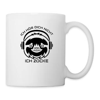 Zocken Kopfhörer Faultier Gamer Geschenk Idee - Tasse - Weiß - Rechts
