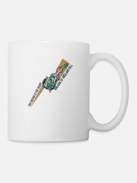 Gitarre Herz und Seele Rock & Roll Musik Geschenk - Tasse - Weiß