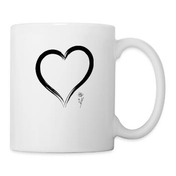 Cœur ouvert avec design de rose - Mug blanc - blanc - Droite