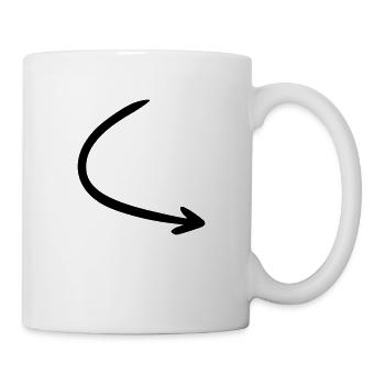 Pfeil Zeichnung Skizze schwarz - Tasse - Weiß - Rechts