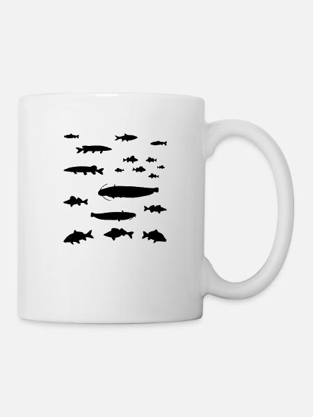 Viele Fische - Anglergeschenk, Angeln - Tasse - Weiß