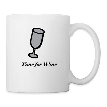 Time Wein Weinzeit Weinglas Geschenk Geschenkidee - Tasse - Weiß - Rechts