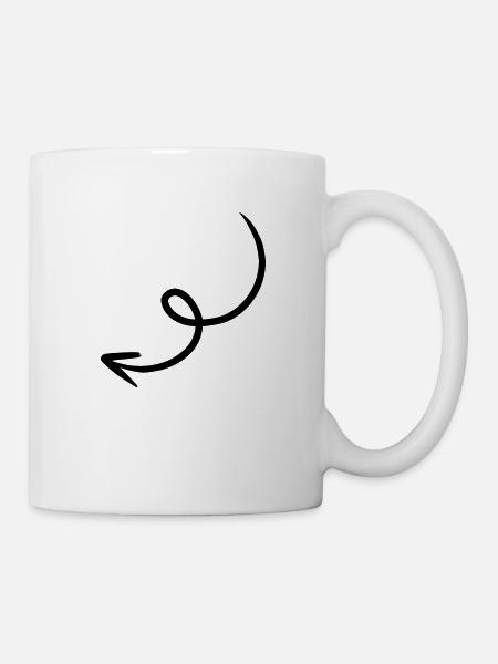 Arrow drawing sketch black - Mug - white