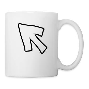 Pfeil Zeichnung Skizze schwarz - Tasse - Weiß - Rechts
