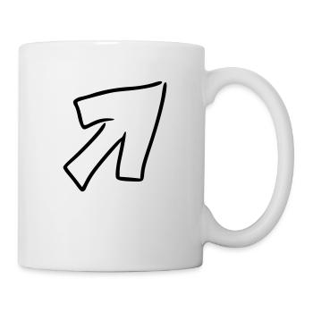 Flèche dessin croquis noir - Mug blanc - blanc - Droite