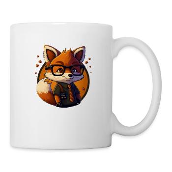Cute Cute Cute Cartoon Fox with Glasses - Mug - white - Right