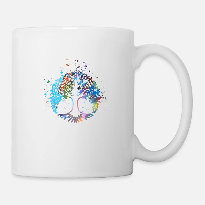 lebensbaum,baum des lebens,graffiti, bunt,baum - Tasse - Weiß