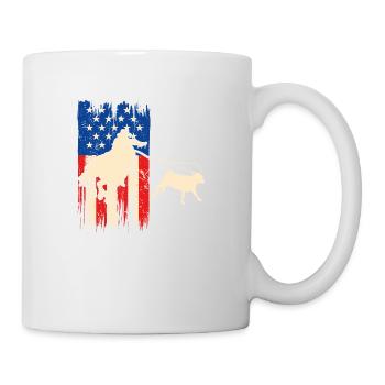 Calf Roping American Flag Patriotic Rodeo - Tasse - Weiß - Rechts