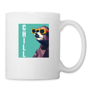 Cool Comic Portrait Sloth with sunglasses chill - Mug - white - Right