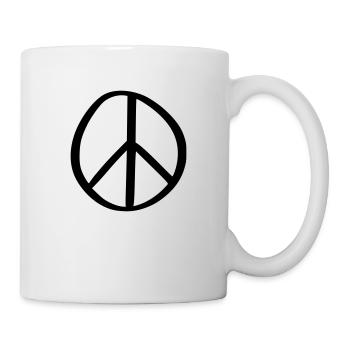 Signe de la Paix Dessin de la Paix Croquis noir - Mug blanc - blanc - Droite