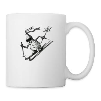 Bonhomme de neige de ski - Mug blanc - blanc - Droite