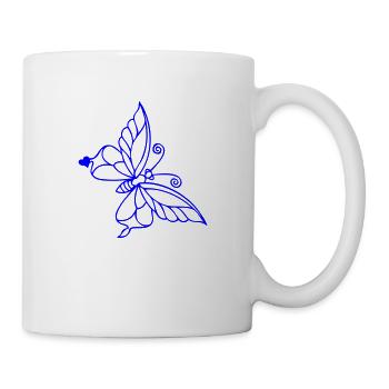 Papillon avec cœur - Mug blanc - blanc - Droite