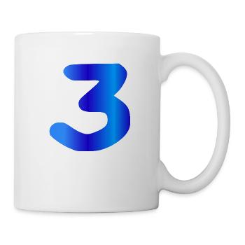 3 ans anniversaire bleu - Mug blanc - blanc - Droite