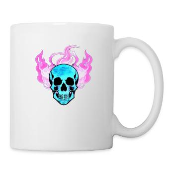 Fire Skull Smoke Pink Skeleton Flames 7 - Mug - white - Right