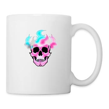 Fire Skull Smoke Pink Skeleton Flames 8 - Mug - white - Right