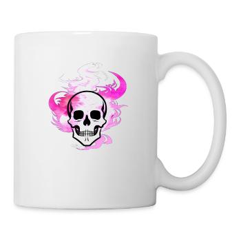 Fire Skull Smoke Pink Skeleton Flames 2 - Mug - white - Right