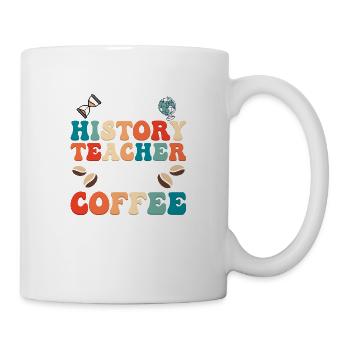Half History Teacher Half Coffee Education Profes - Tasse - Weiß - Rechts