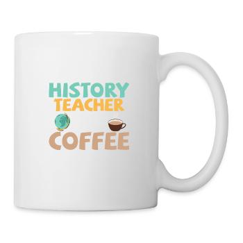 Half History Teacher Half Coffee Professor Educati - Mug - white - Right