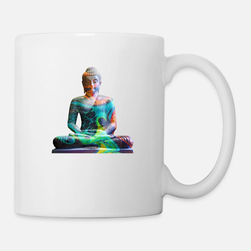 Mehrfarbiger Zen-Buddha - Tasse - Weiß
