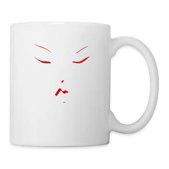 juste un visage féminin rouge - Mug blanc - blanc - Droite