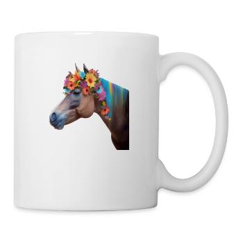 Juste une fille qui aime les chevaux et les fleurs. - Mug blanc - blanc - Droite