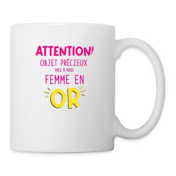 Objet precieux femme en or cadeau - Mug blanc - blanc - Droite