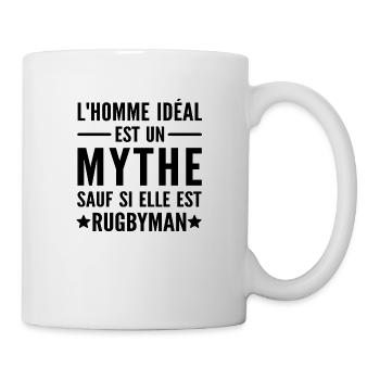 l homme idéal est rugbyman / cadeau rugbyman - Mug blanc - blanc - Droite