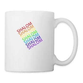 SHALOM Diagonale Arc En Ciel - Paix - Mug blanc - blanc - Droite