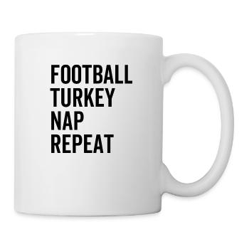 Fußball Türkei Nickerchen Wiederholung - Tasse - Weiß - Rechts