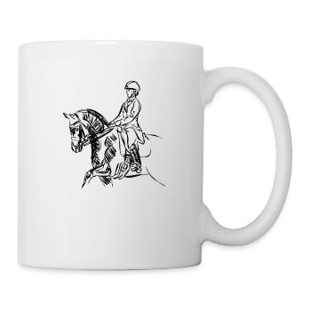Pferd und Reiter - Tasse - Weiß - Rechts